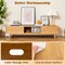 Costway 63" Bamboo TV Stand with 3 Storage Cubes Sliding Doors Mid Century Storage Cabinet